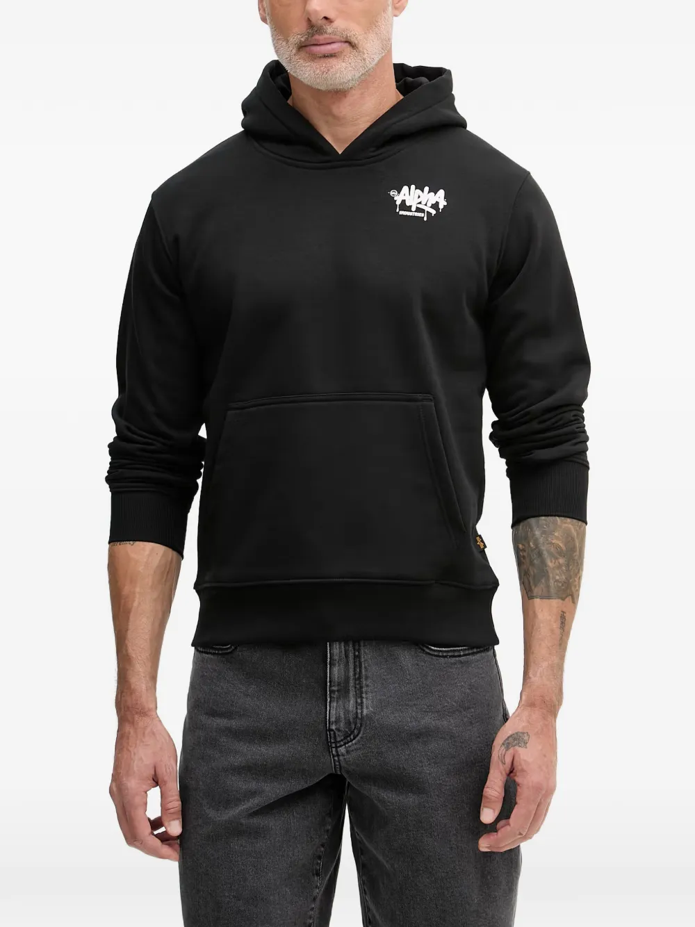 Alpha Industries 알파 시그니처 파우치 포켓 후디 | 블랙 | Image 1