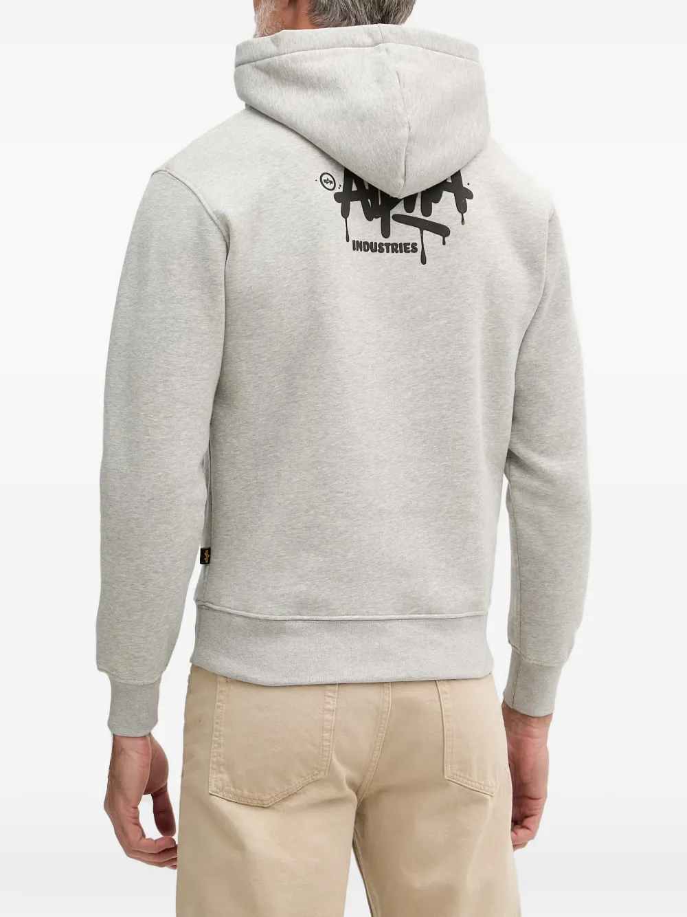 Alpha Industries Alpha Signature hoodie met buidelzak en logoprint Grijs