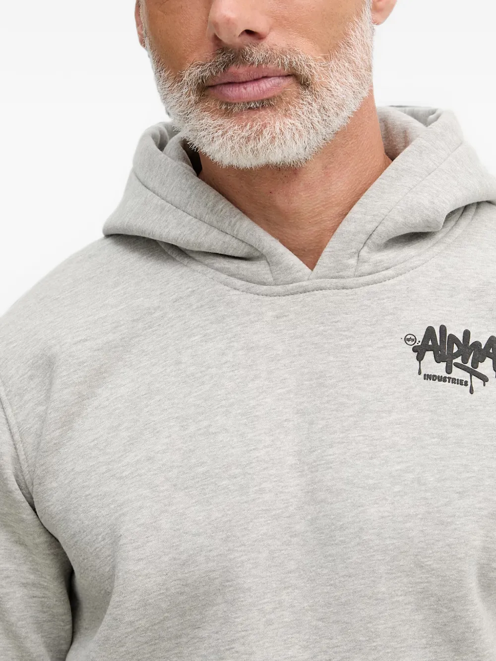 Alpha Industries Alpha Signature hoodie met buidelzak en logoprint Grijs