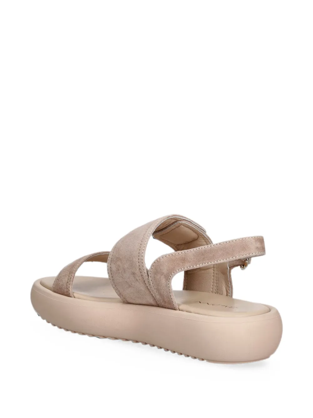 Baldinini Suède sandalen met klittenband en logo-plakkaat Beige