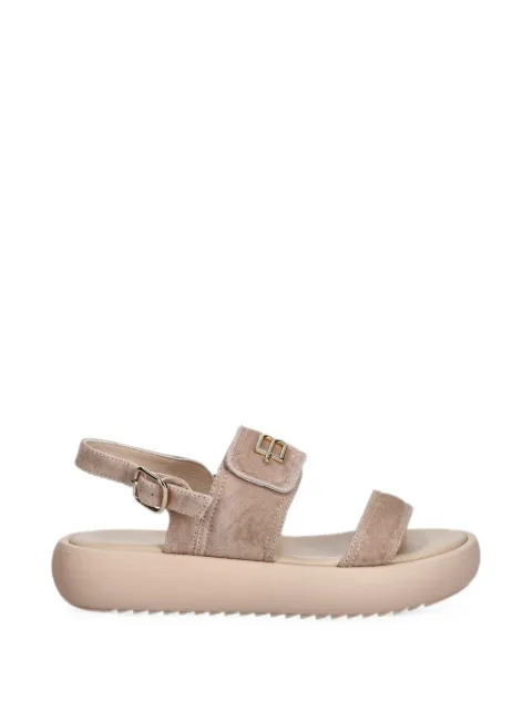 Baldinini logo-plaque touch-strap suede sandals