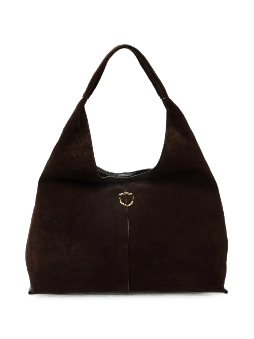 Blauer logo-plaque calf suede tote bag - Marrone