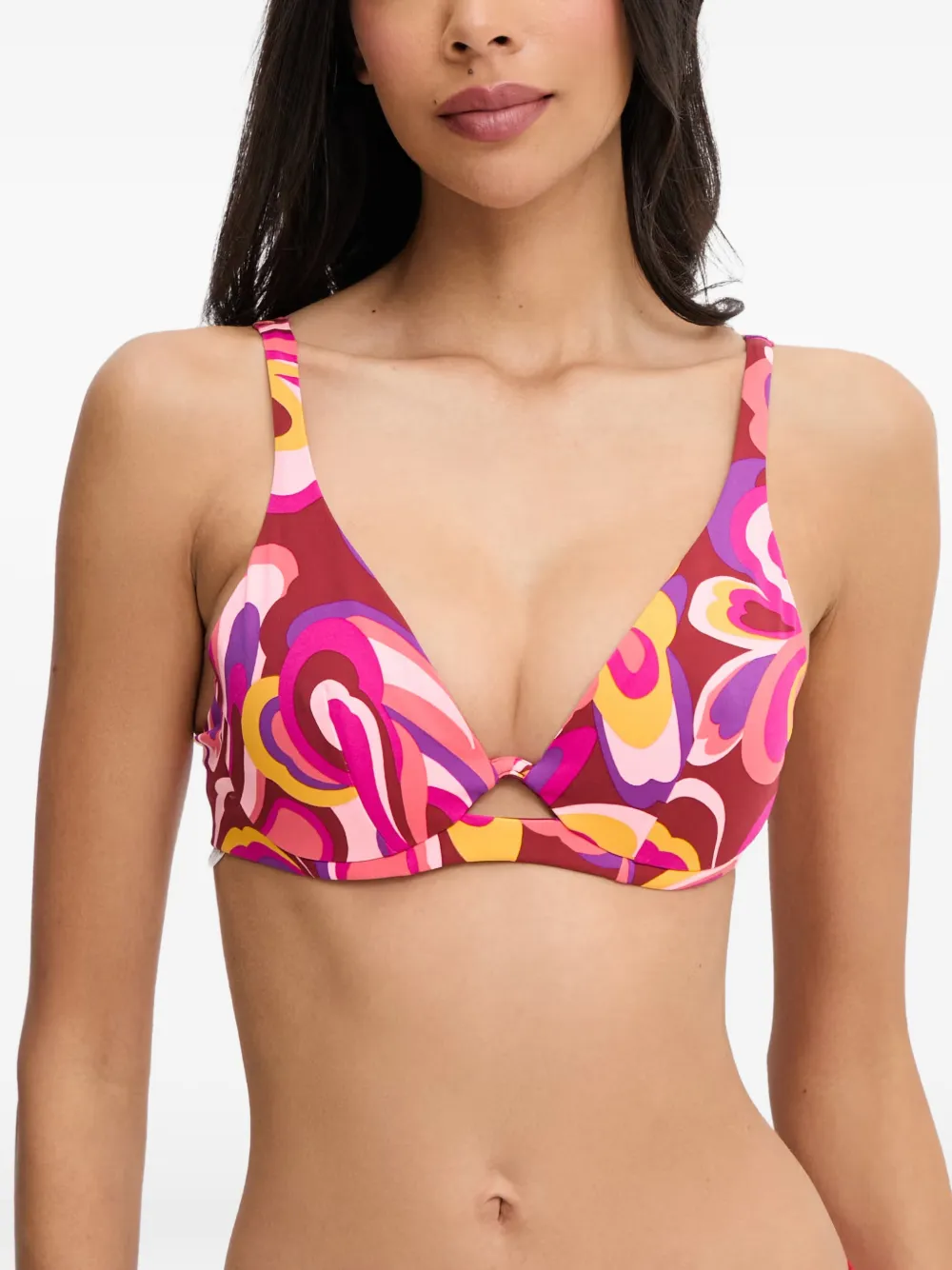 Chantelle Top bikini Vita con stampa astratta - Rosa