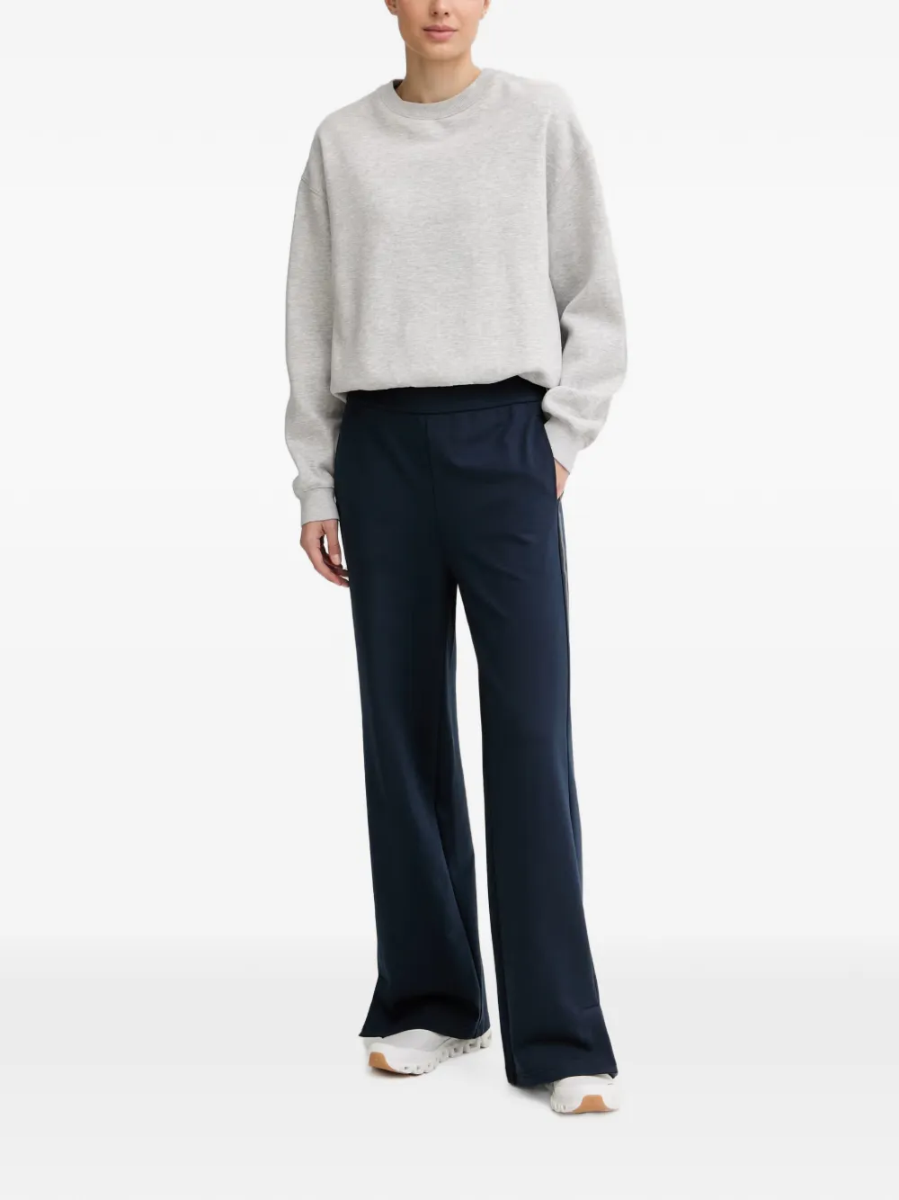 BOGNER FIRE+ICE logo-print wide-leg track pants Blauw