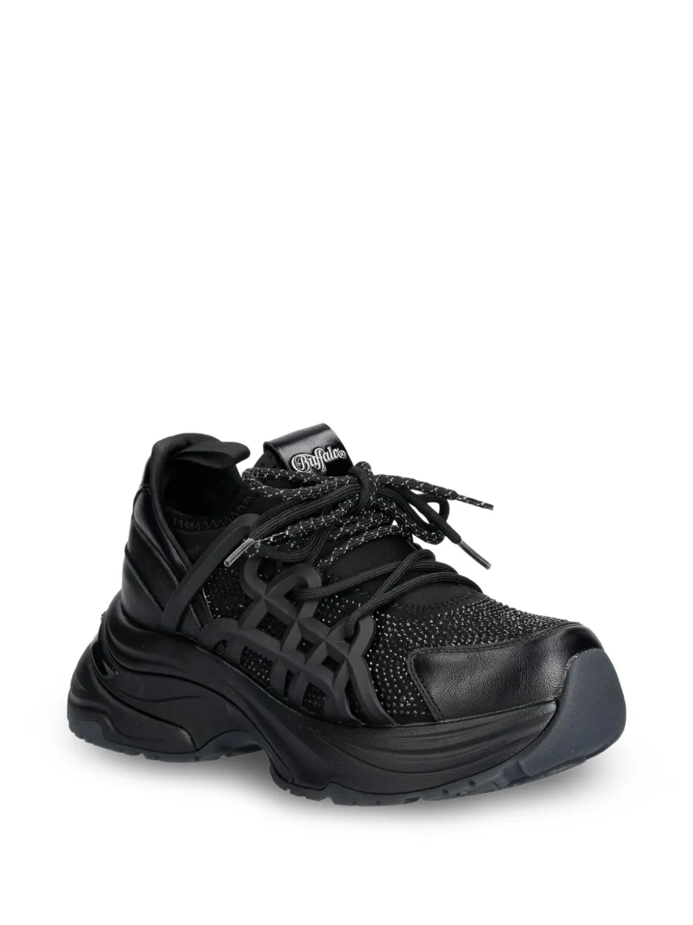 Buffalo Senta Glam sneakers verfraaid met kristallen Zwart