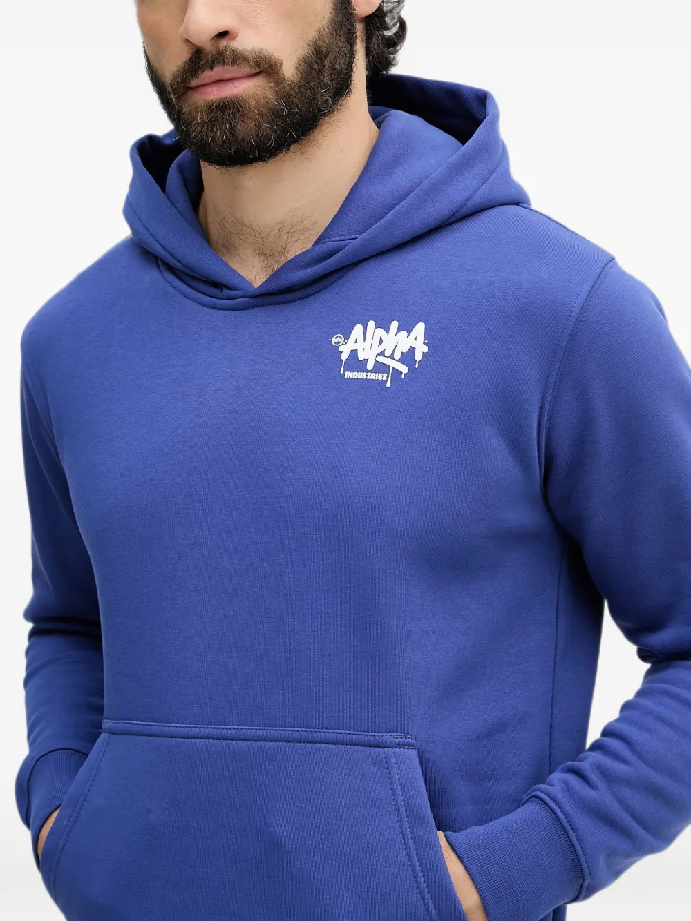 Alpha Industries Alpha Signature hoodie met logoprint Blauw