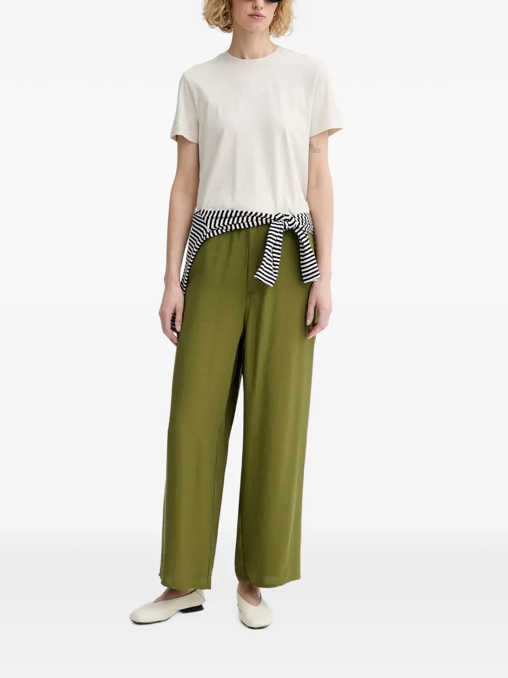 American Vintage Broek met elastische taille Groen