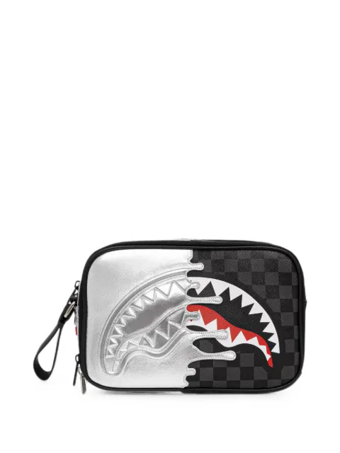 Sprayground Shark Mouth checkered make up bag