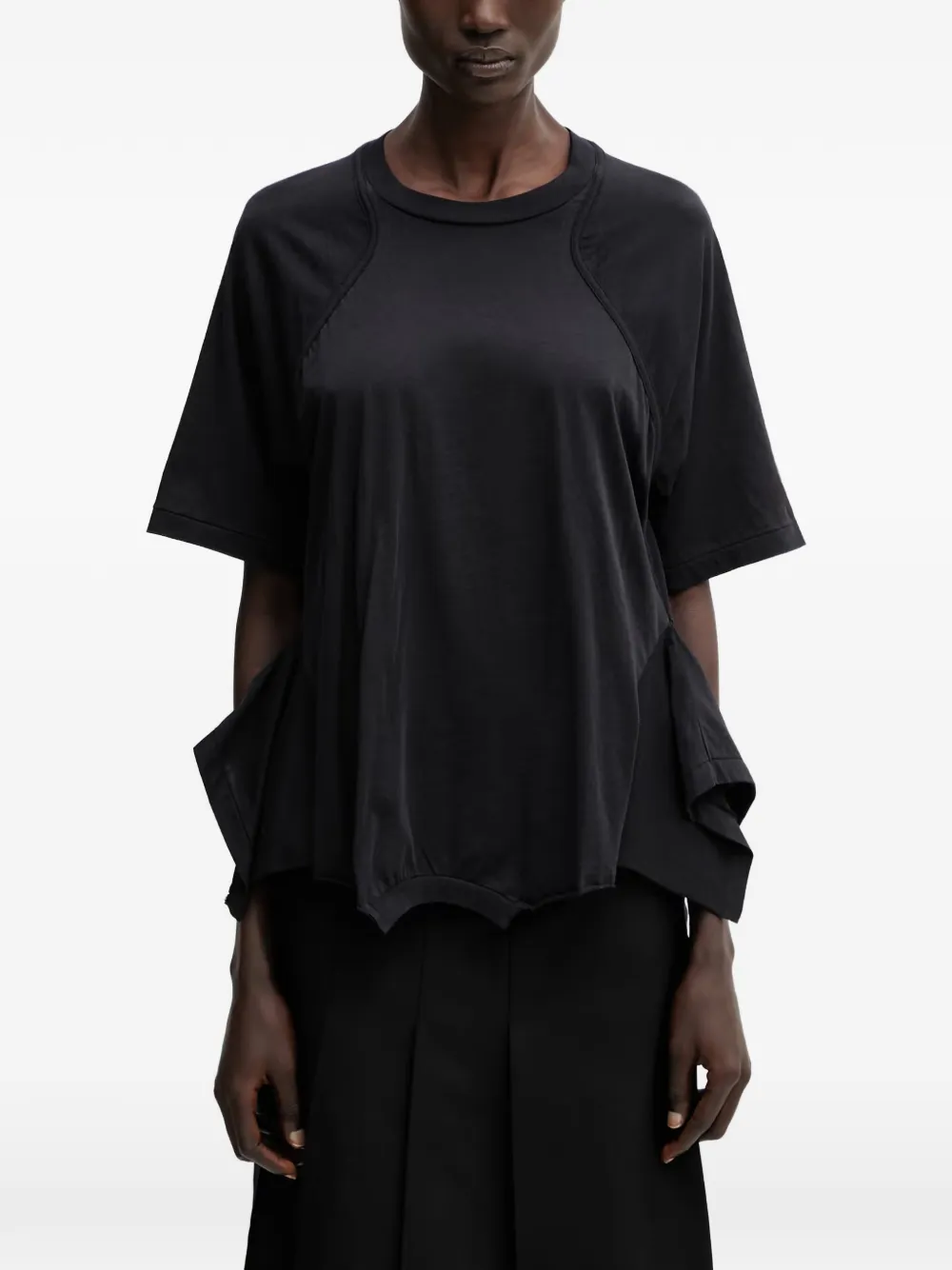 Undercover panelled raw-edge T-shirt - Schwarz
