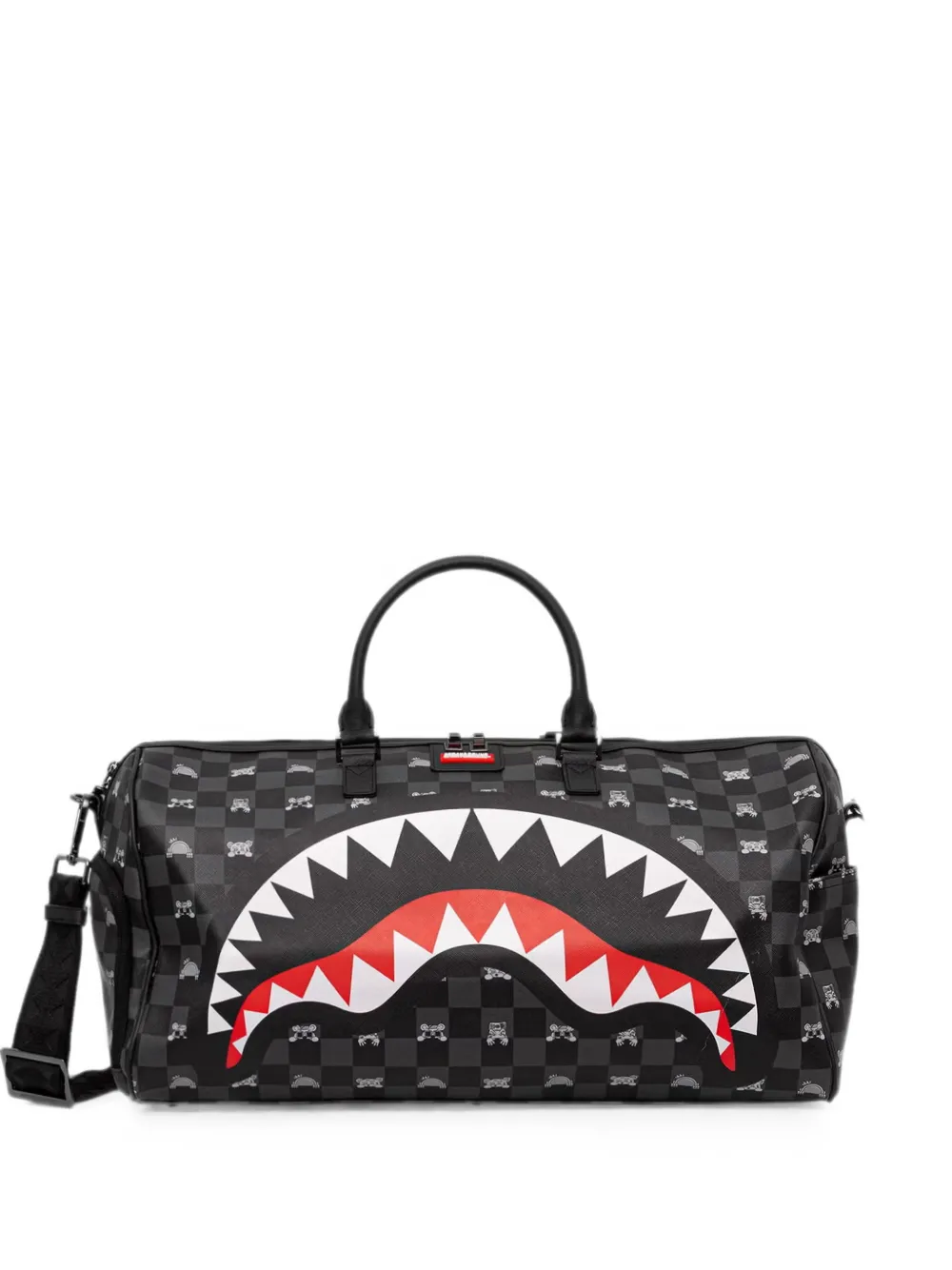Sprayground Shark Mouth checkered holdall - Nero