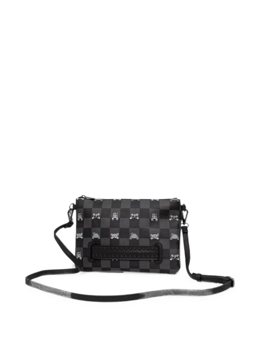 Sprayground Shark Mouth geruite clutch Zwart