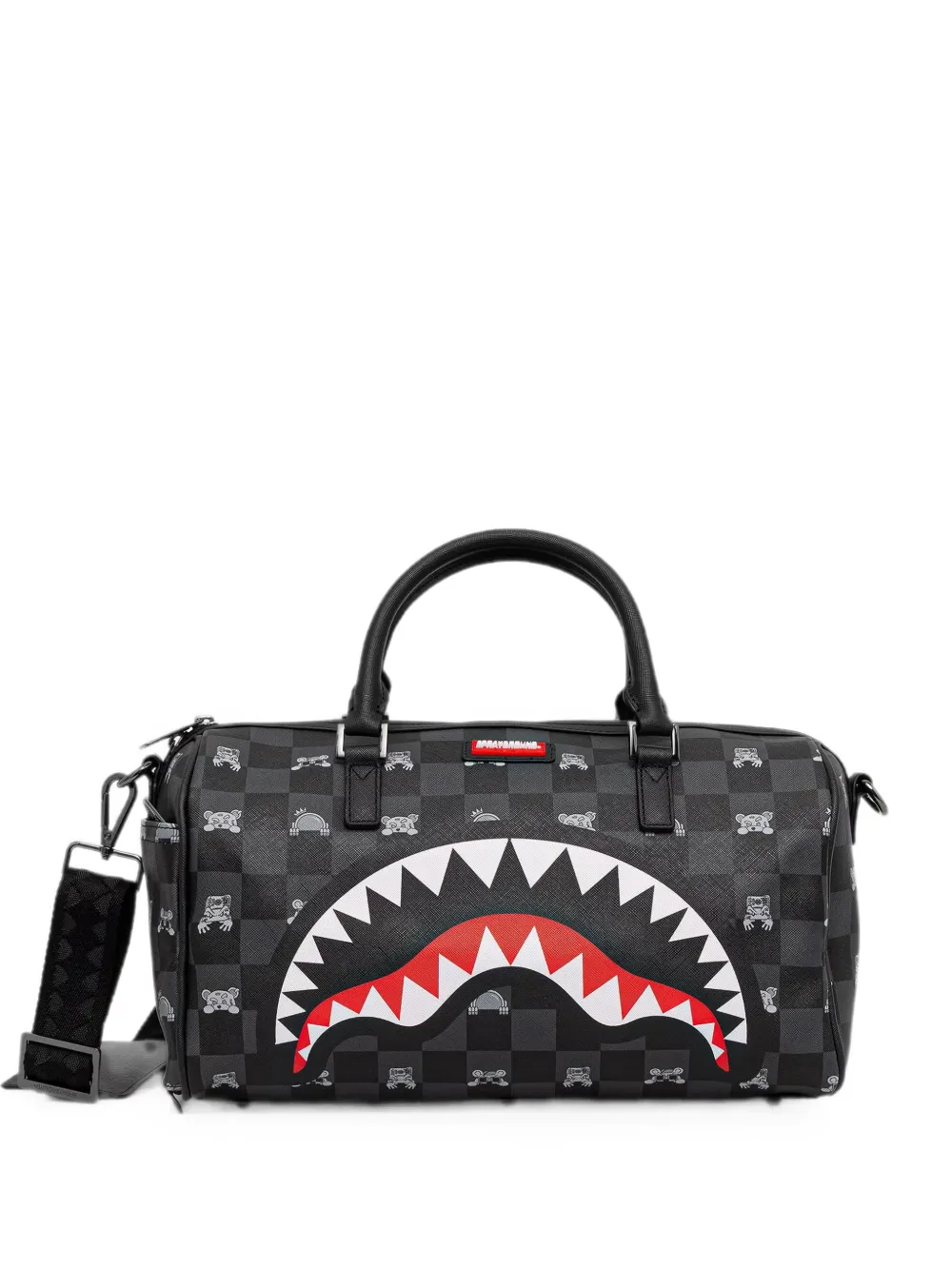 Sprayground check-pattern Shark holdall | Black | Image 1