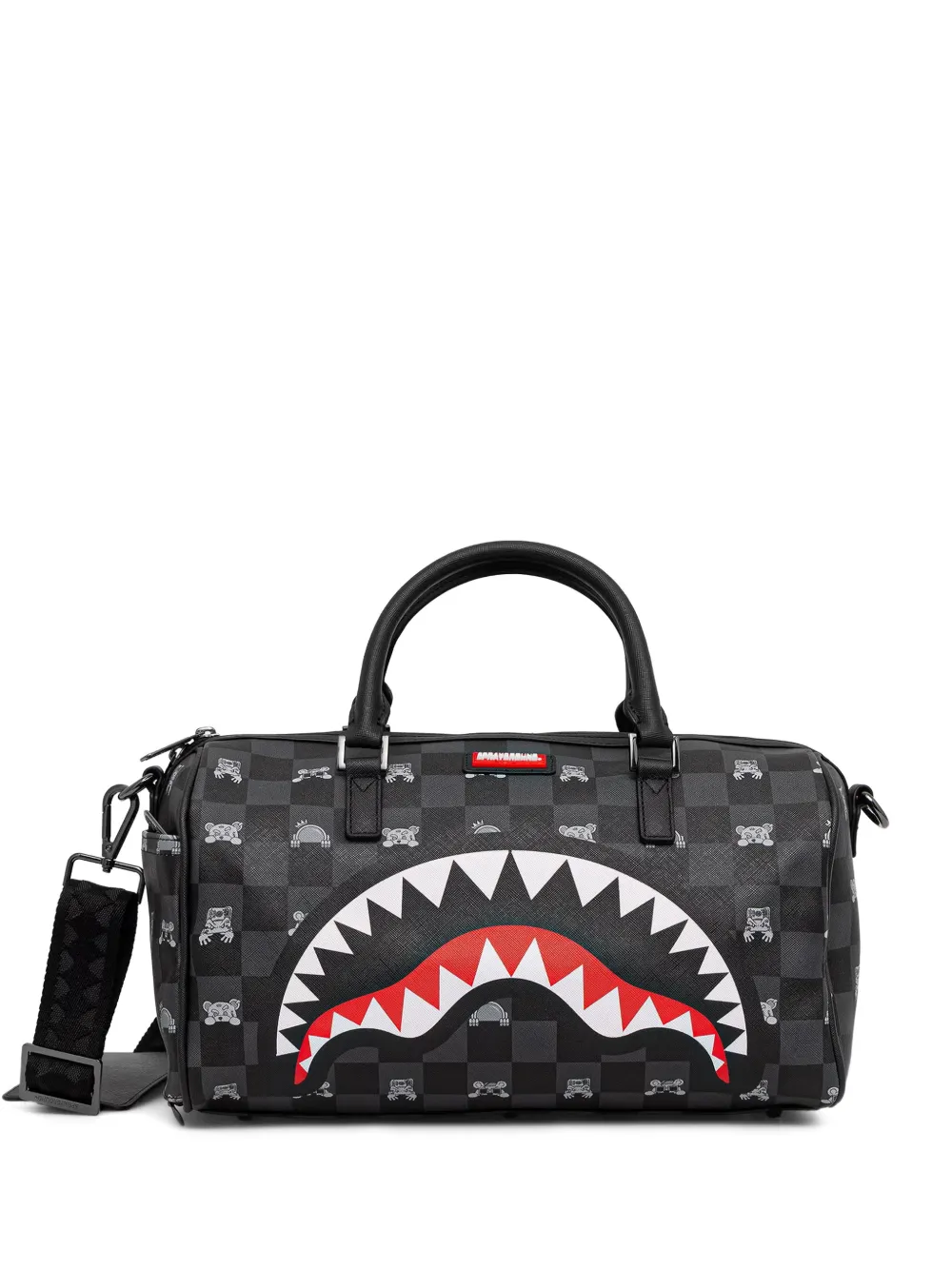 Sprayground check-pattern Shark holdall | Black | Image 1