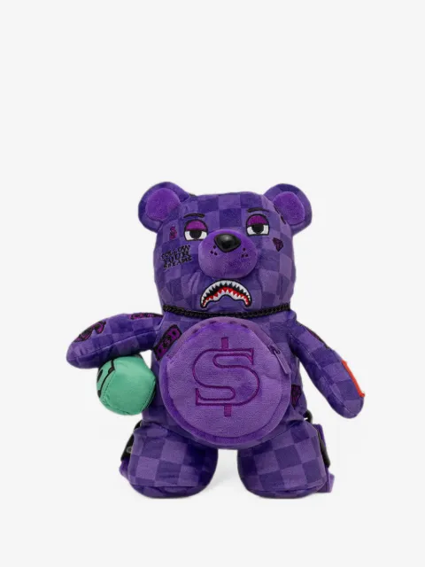 Sprayground check-pattern teddy-bear backpack