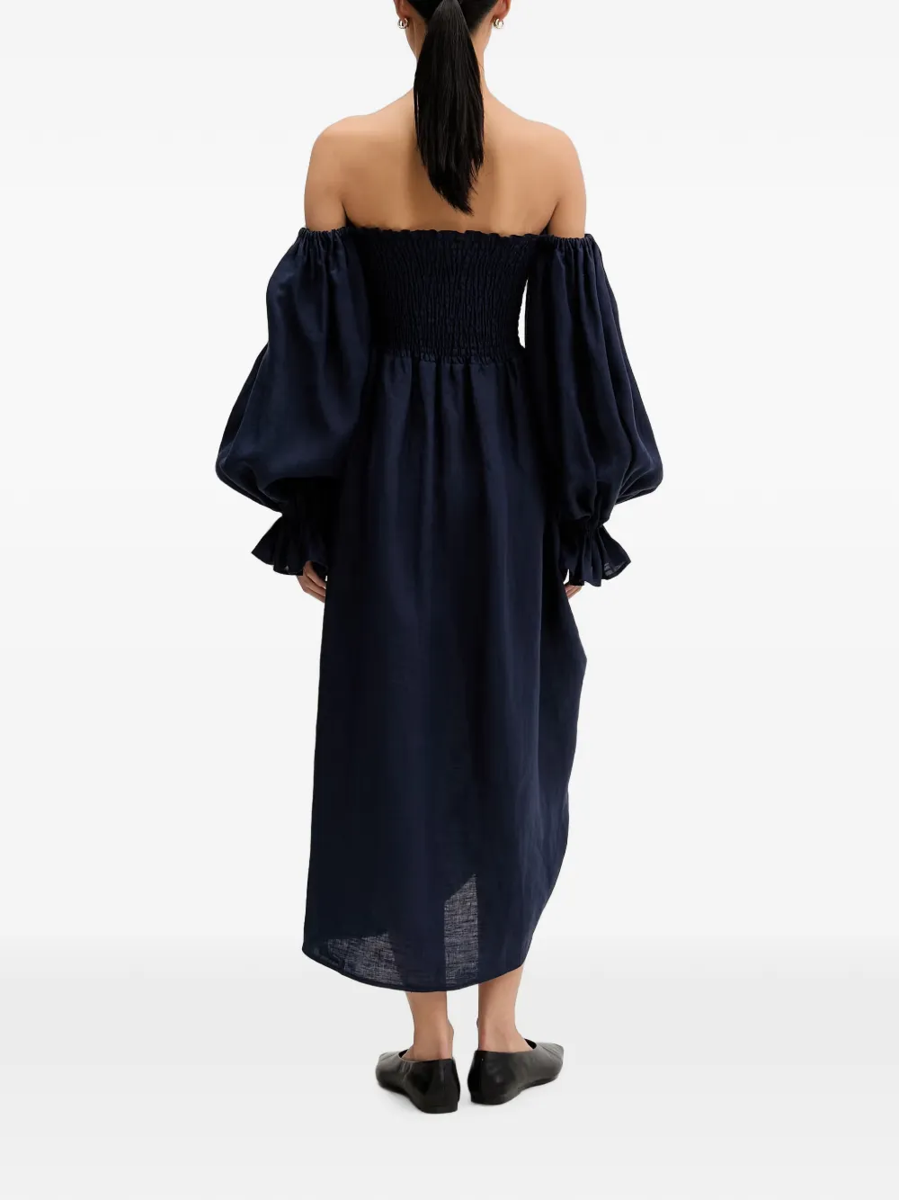 Sleeper Off-shoulder midi-jurk Blauw