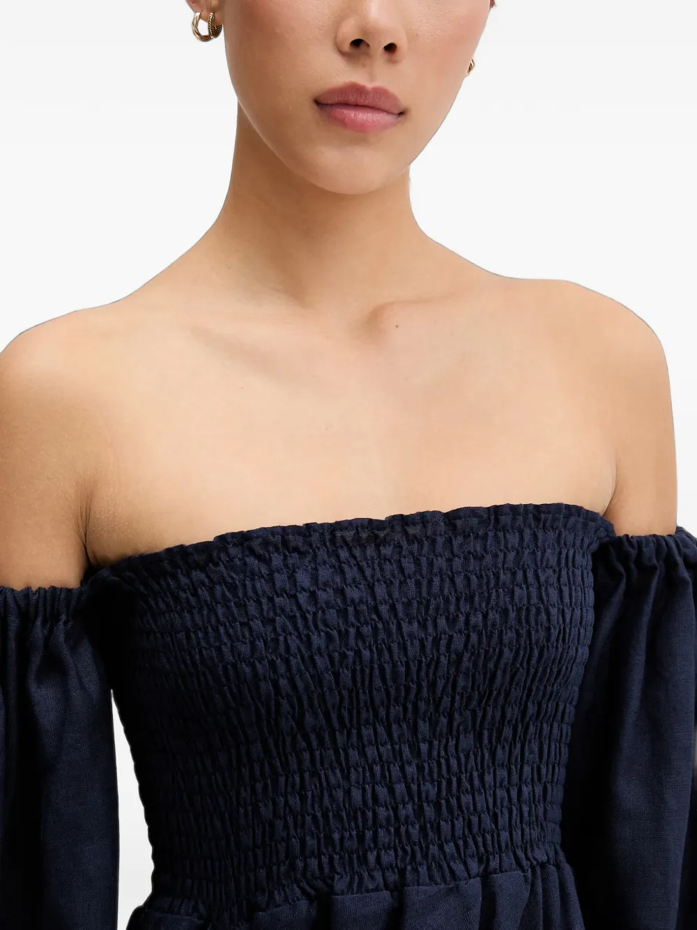 Sleeper Off-shoulder midi-jurk Blauw