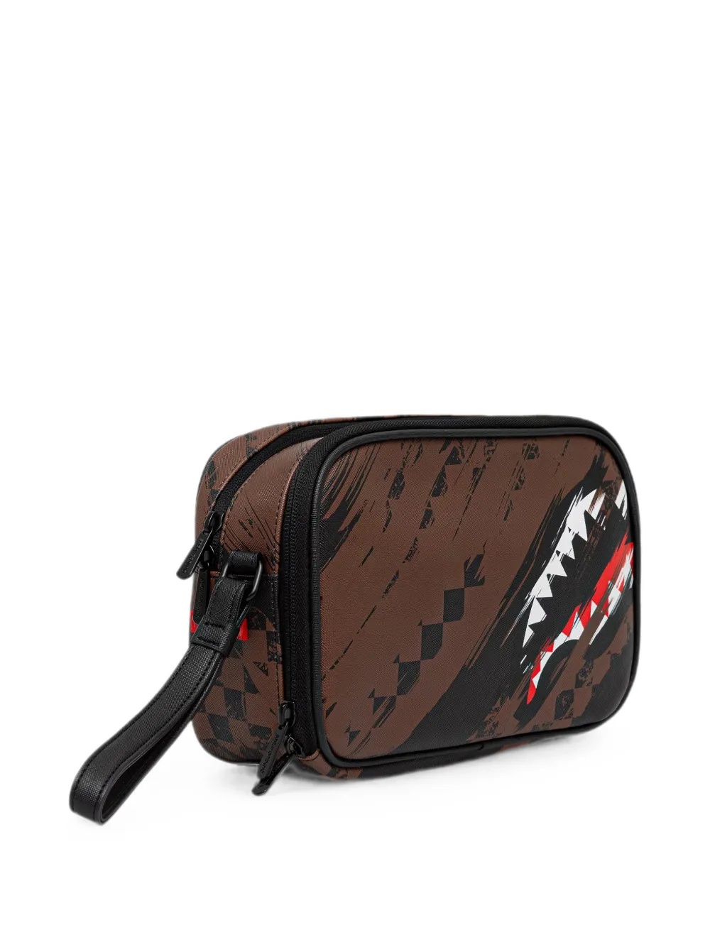 Sprayground Toilettas met haaienprint en rits Bruin