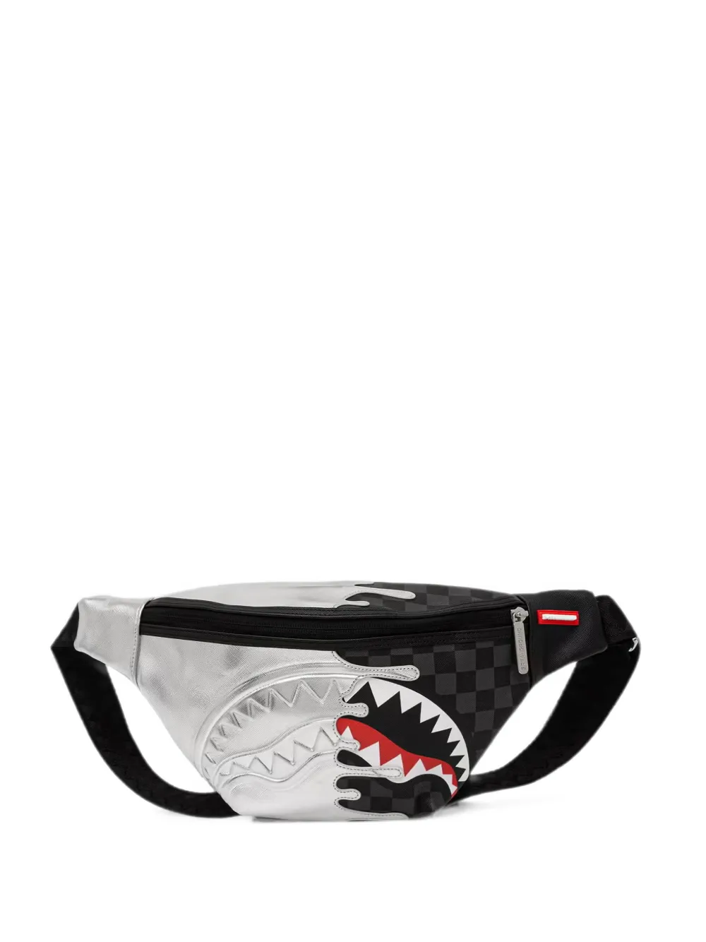 Sprayground check-print Shark Mouth belt bag - Argento
