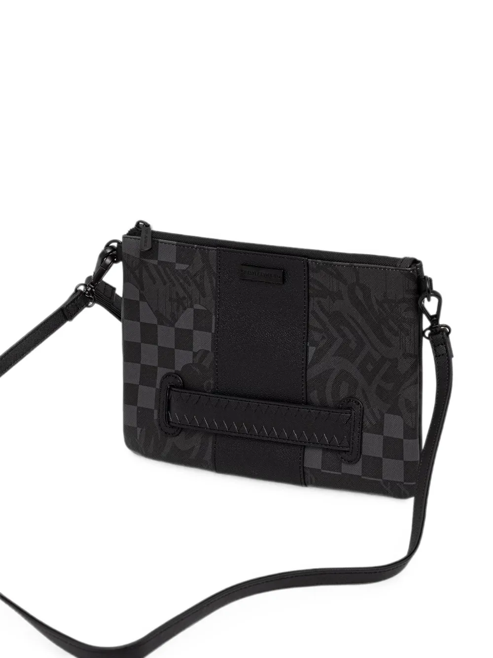Sprayground Geruite clutch met haai-detail Zwart