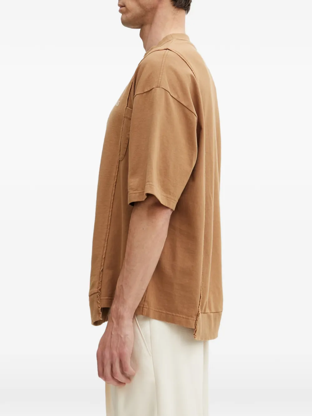 Undercover Sweater met tekst en gerafelde afwerking Bruin