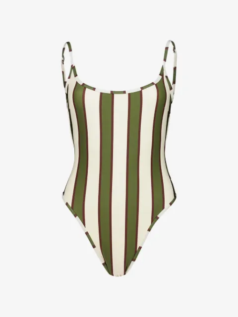 Haight Thidu Piping striped scoop-neck swimsuit