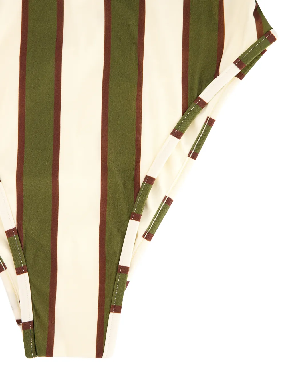 Haight Thidu Piping gestreept badpak met diepe ronde hals Groen
