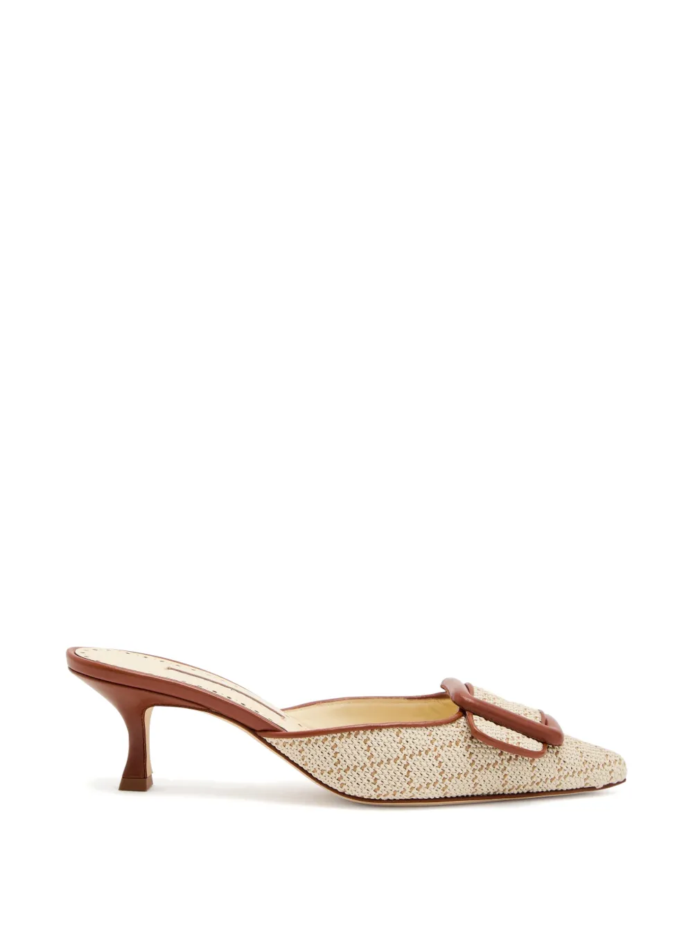 Manolo Blahnik Maysalebi buckle-detail woven pumps - Nude