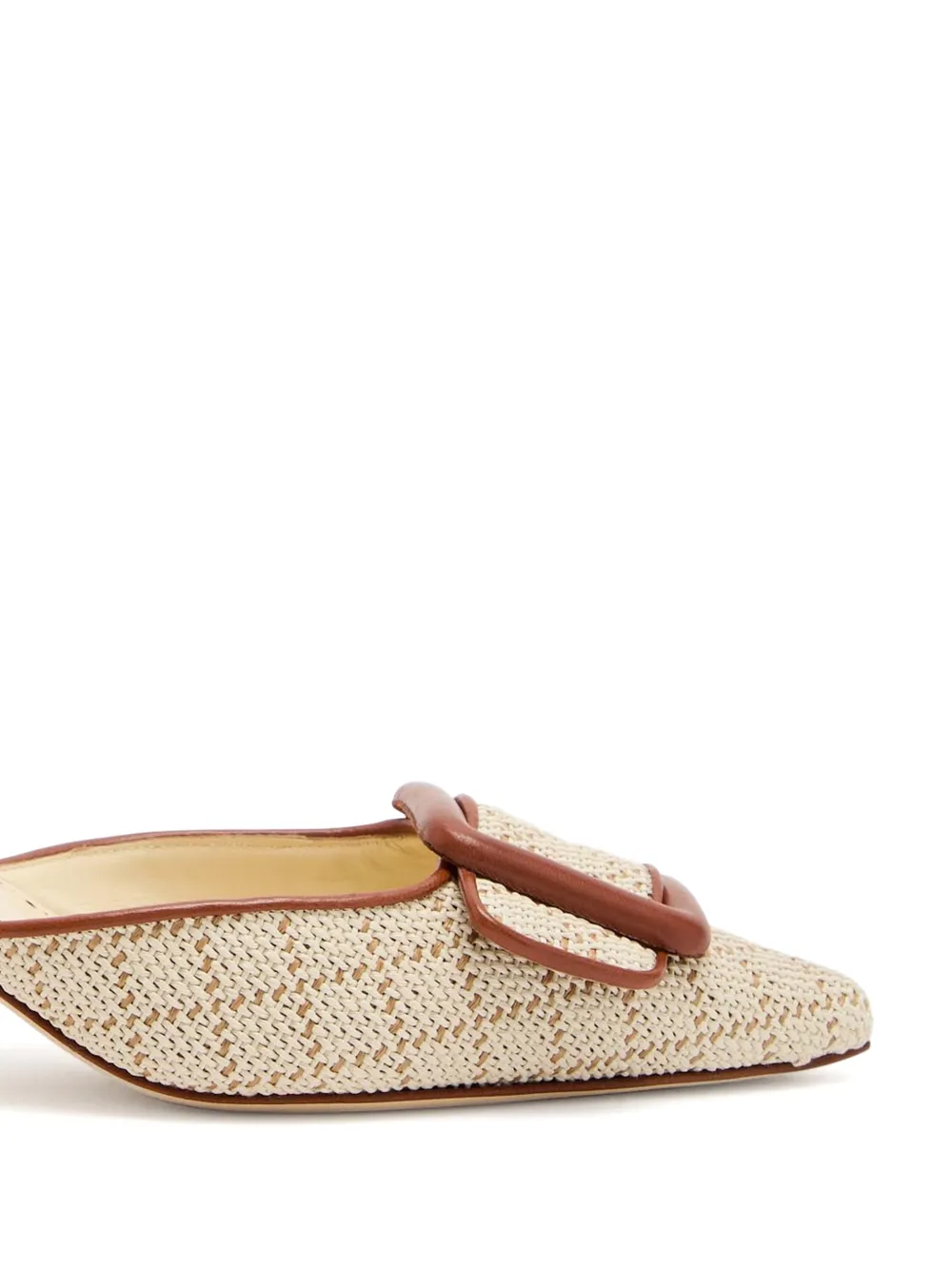 Manolo Blahnik Maysalebi buckle-detail woven pumps Beige