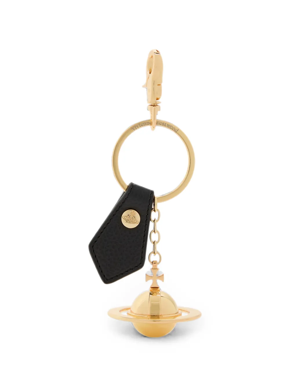 Vivienne Westwood Orb leather keyring - Gold