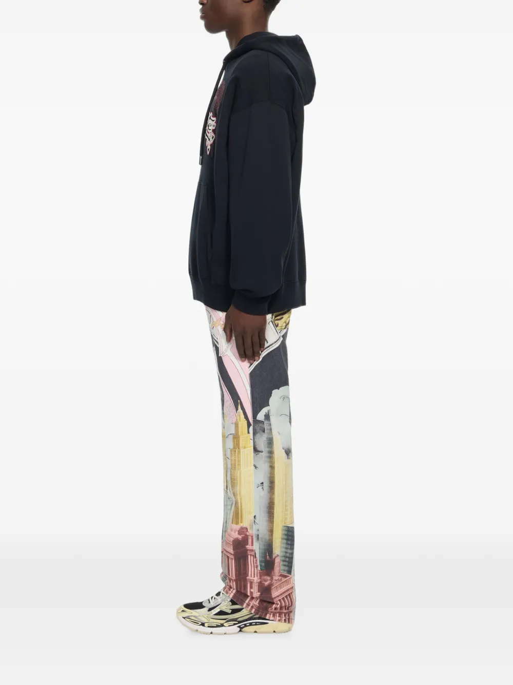 Off-White Swarovski Double Eagle hoodie Zwart