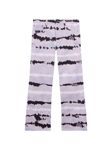 Off-White jeans con estampado tie-dye y logo