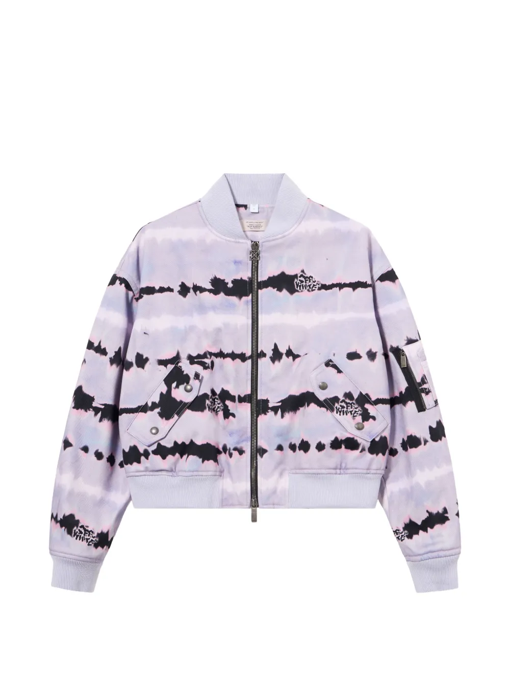 Off-White tie-dye cropped bomber jacket - Purple
