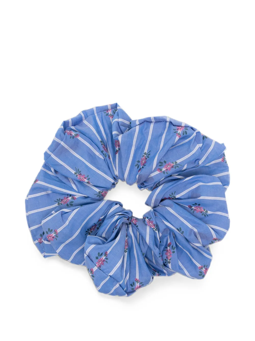 ETRO floral-print striped scrunchie - Blu