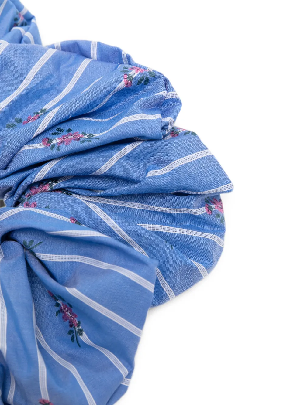ETRO Gestreepte scrunchie met bloemenprint Blauw