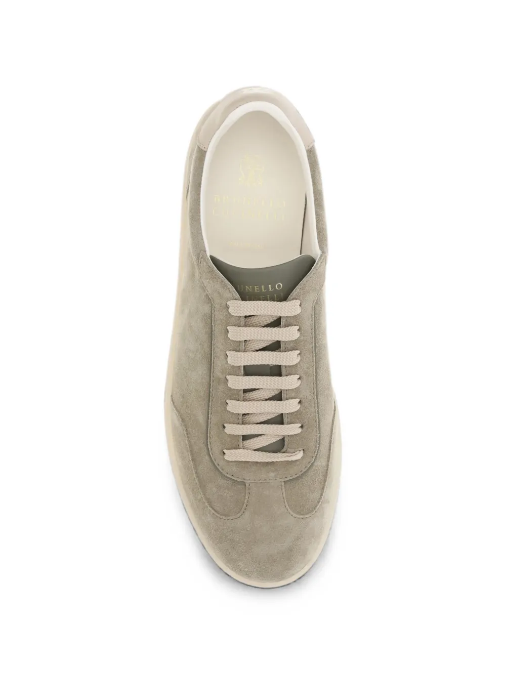Brunello Cucinelli lace-up suede sneakers Beige