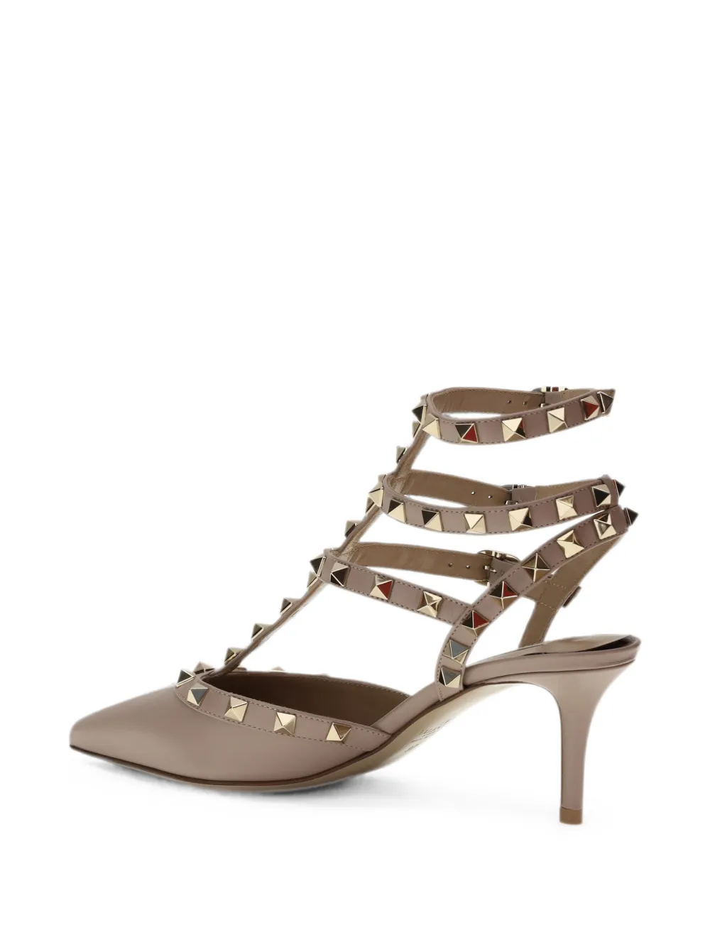 Valentino Garavani Rockstud ankle-strap mules Beige