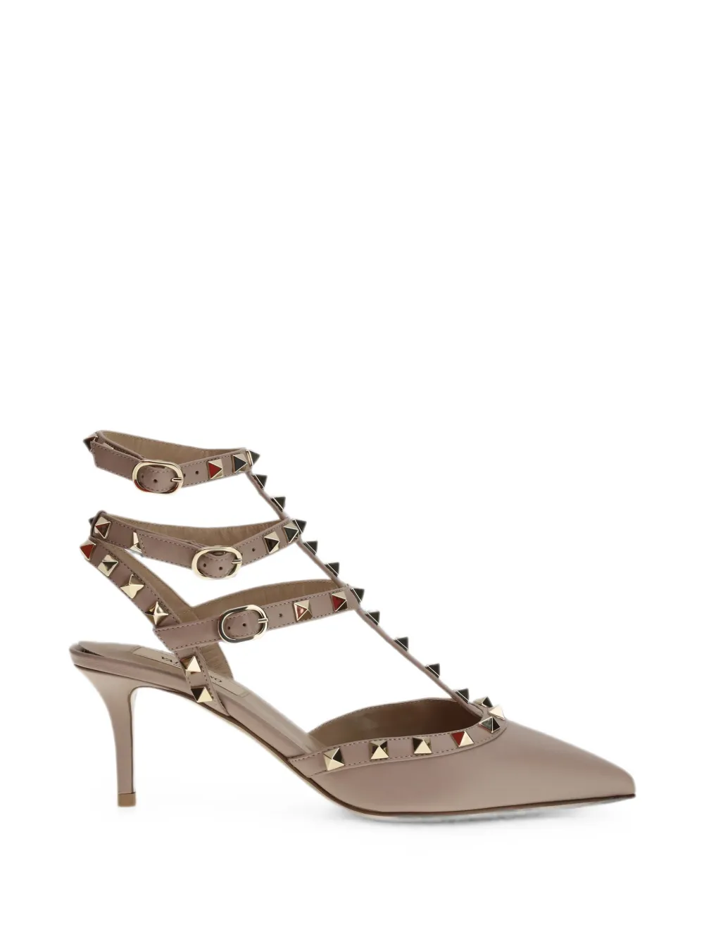 Valentino Garavani Rockstud ankle-strap mules - Nude