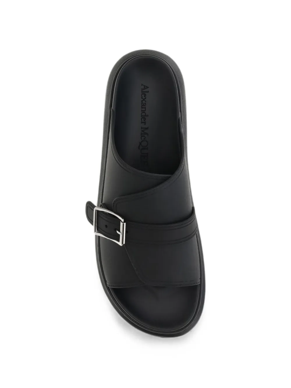 Alexander McQueen buckle-strap leather sandals Zwart