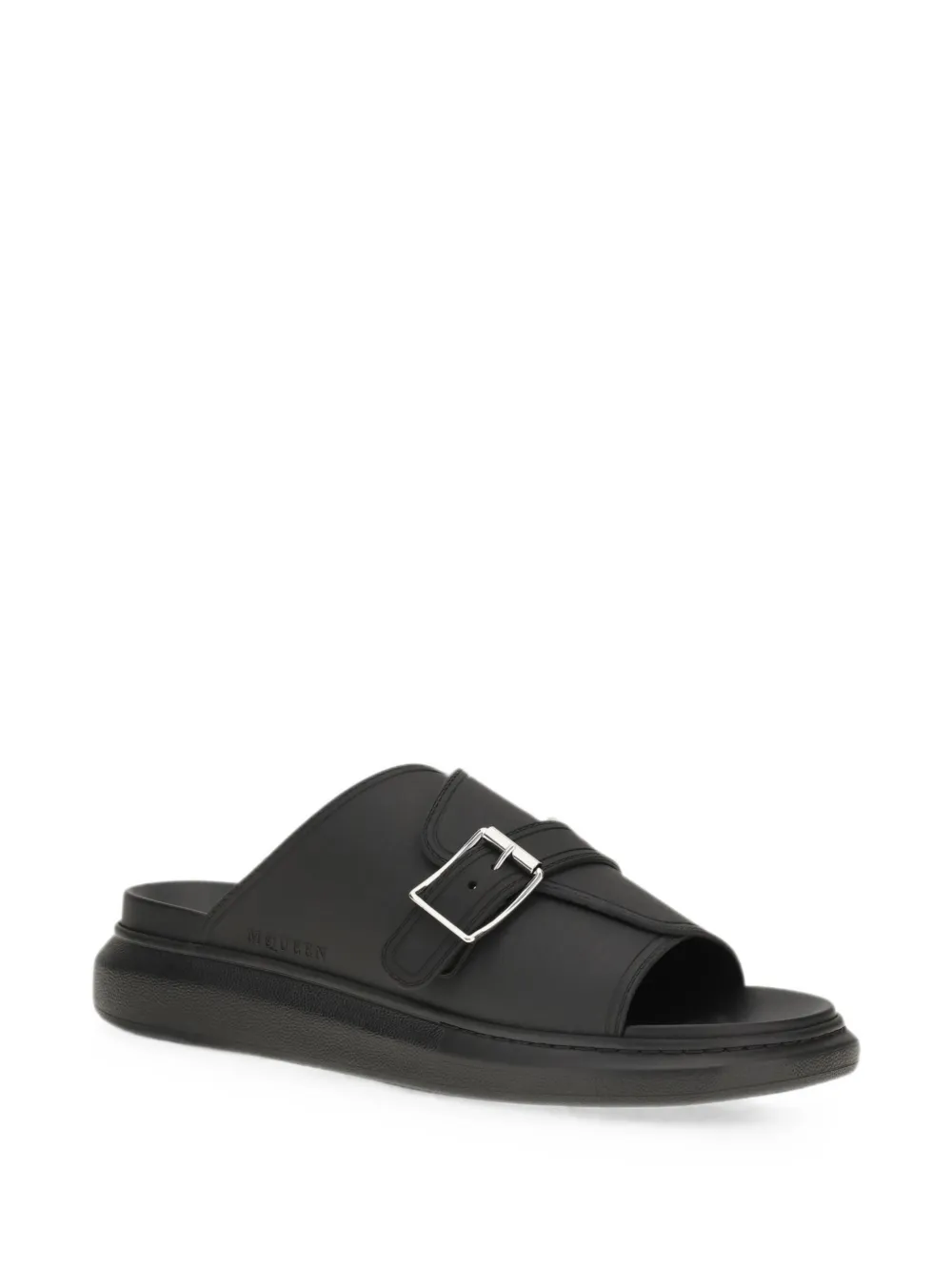 Alexander McQueen buckle-strap leather sandals Zwart