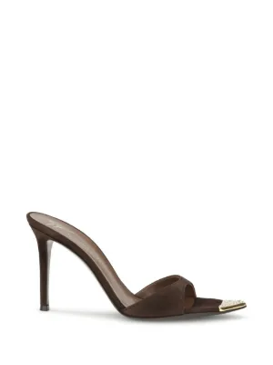 Giuseppe Zanotti crystal-embellished peep-toe Mules | Brown | FARFETCH