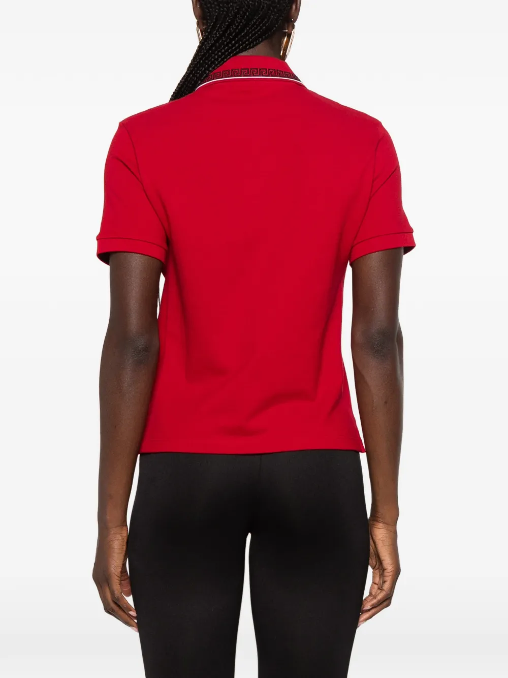 Versace Poloshirt met Greca-afwerking Rood