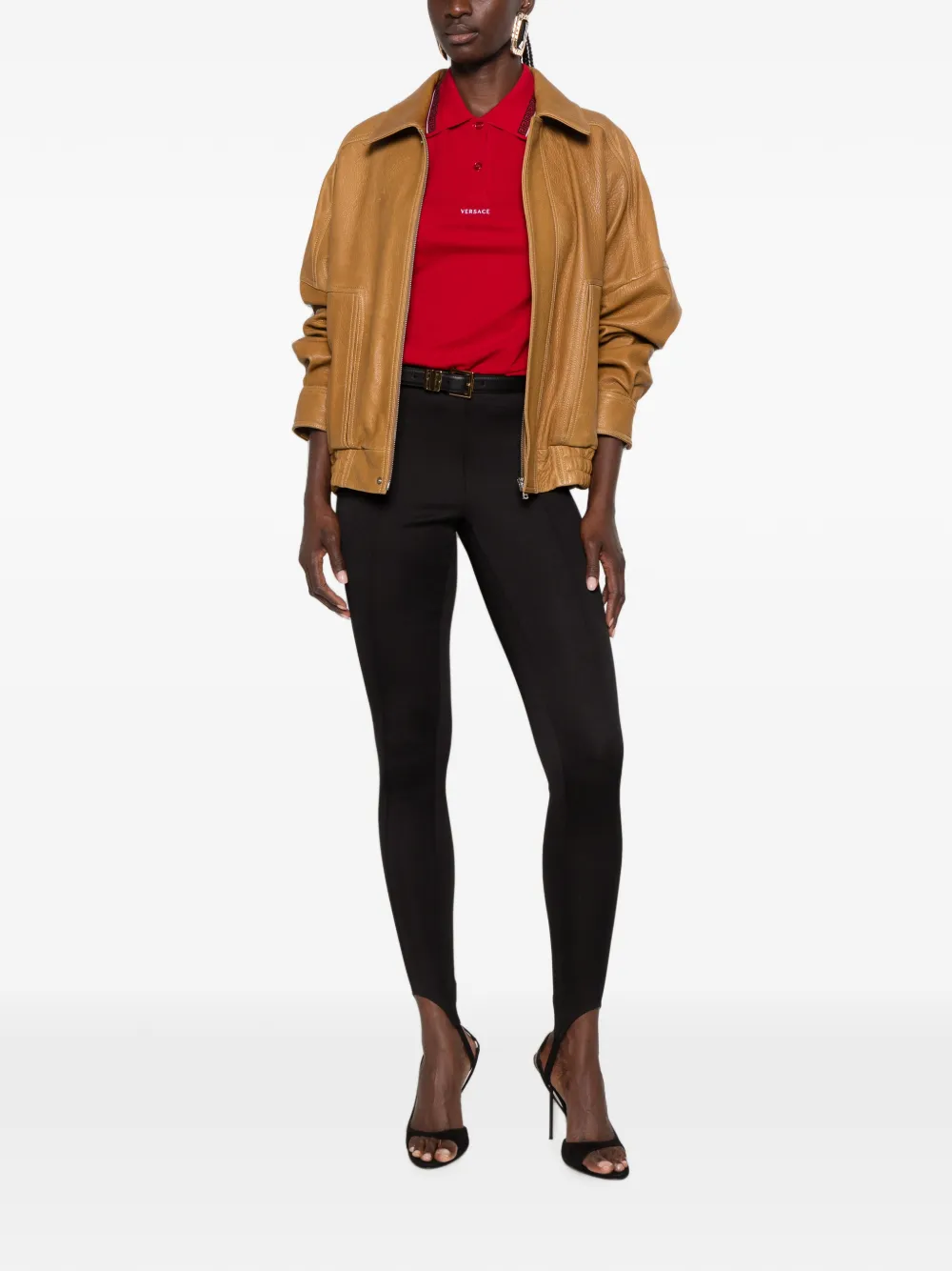 Versace Poloshirt met Greca-afwerking Rood