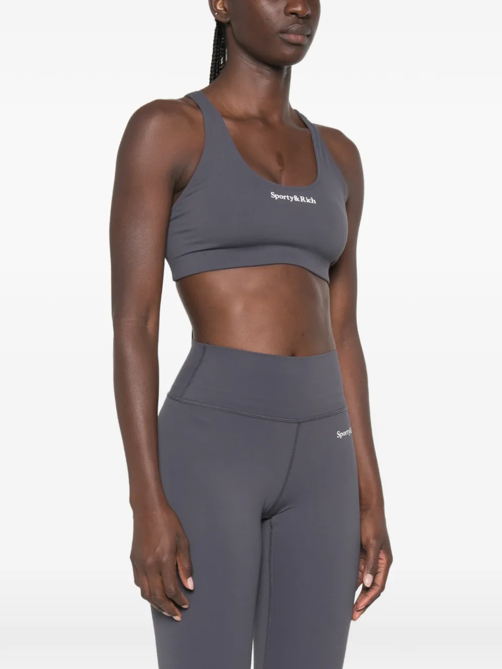 Sporty & Rich Sport-bh met logoprint Grijs