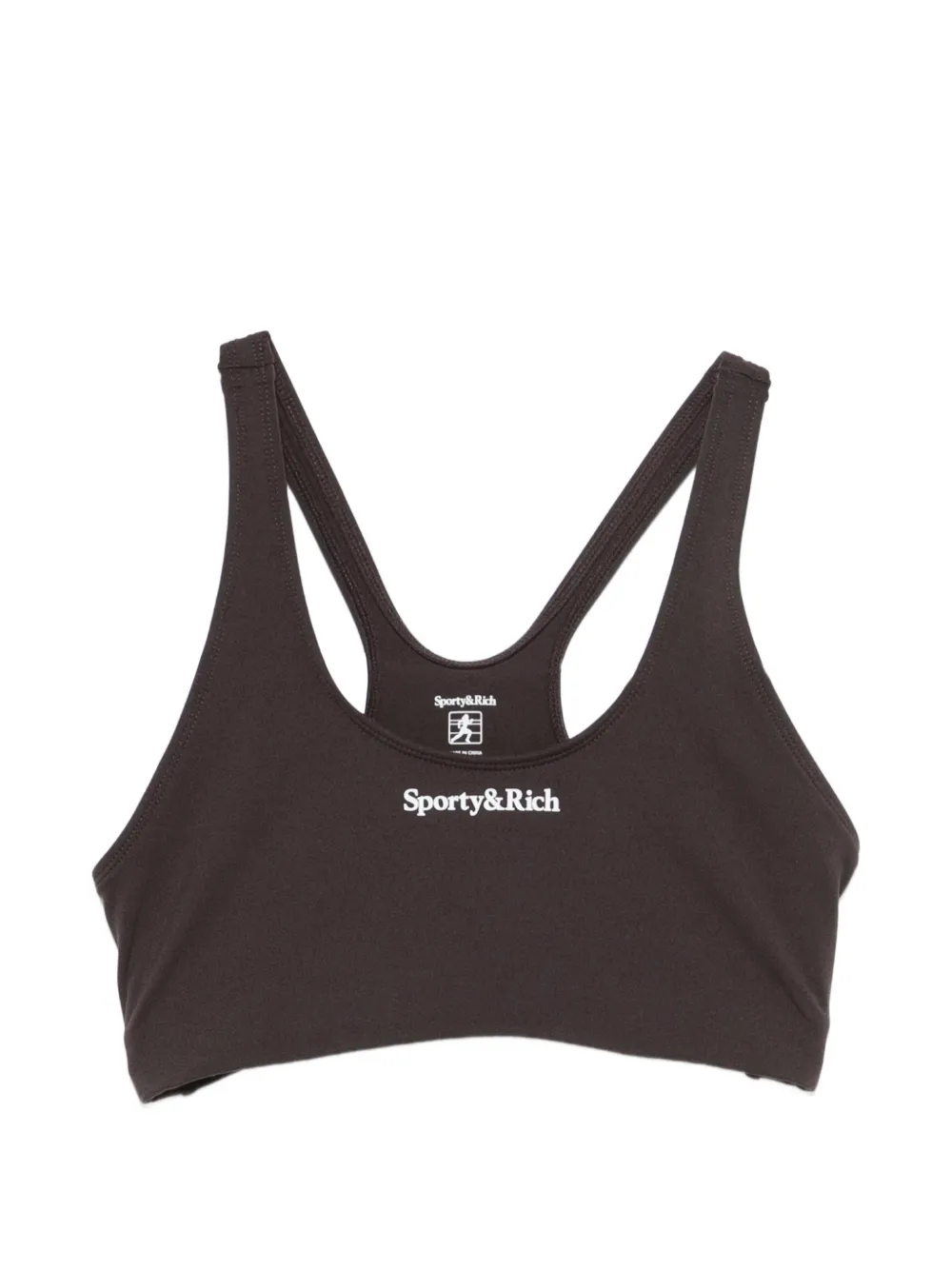 Sporty & Rich logo-print bra - Braun