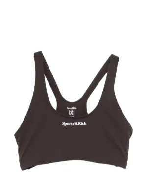 Sporty & Rich Bold Health Sports Bra | Black | FARFETCH BG