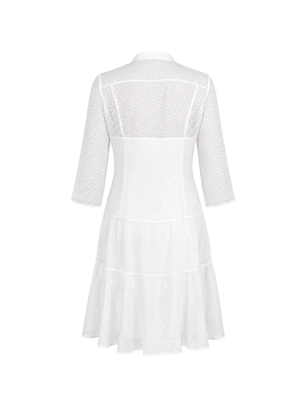 Barbara Bui Jurk met gesmockt detail en stippen Wit
