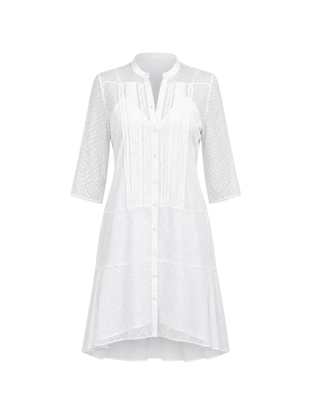 Barbara Bui pintuck-detail swiss-dot dress - Bianco
