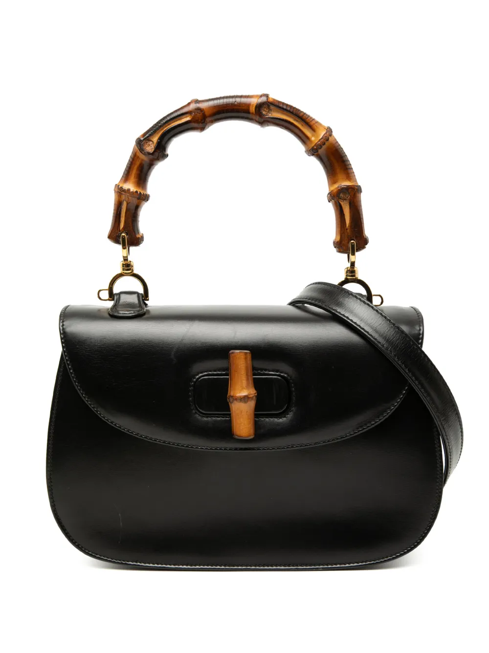 Gucci Pre-Owned Borsa a tracolla Night in pelle di vitello con bambù XX secolo - Nero