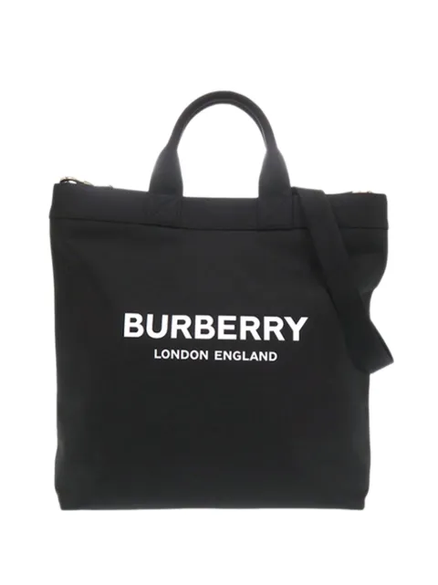 Burberry Pre-Owned bolso satchel Artie de econyl y nylon convertible en shopper con logo 2018-2023