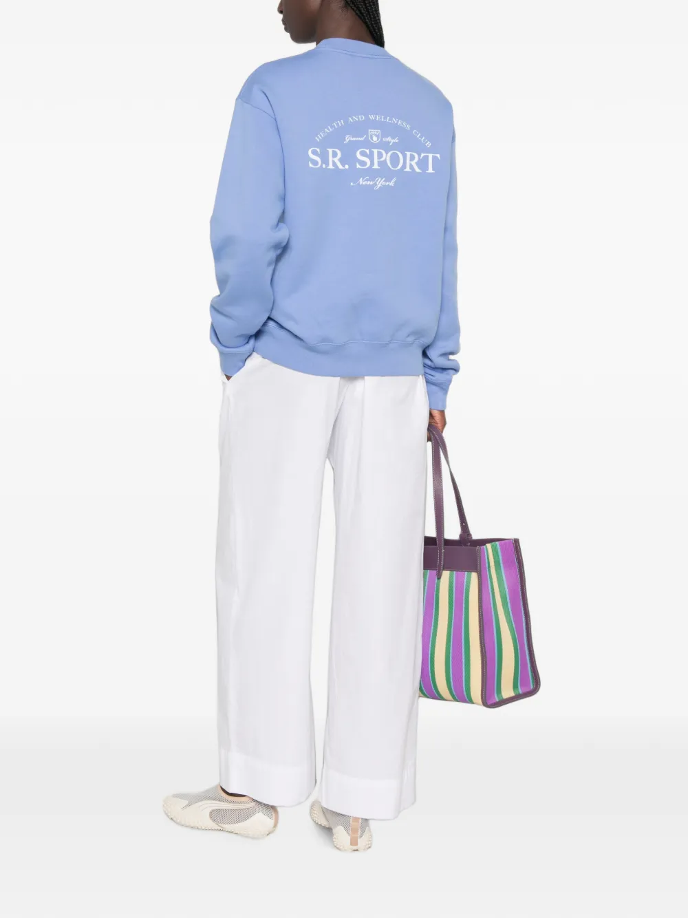 Sporty & Rich Sweater met logoprint Blauw